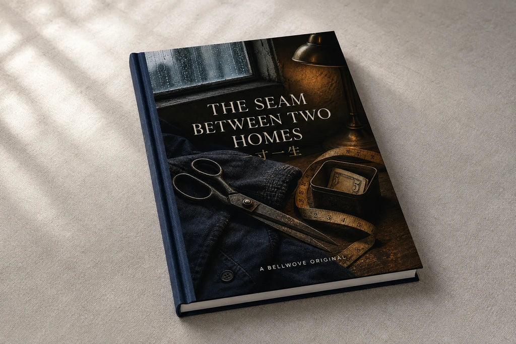 The Seam Between Two Homes, cover design for Bellwove’s sample memoir